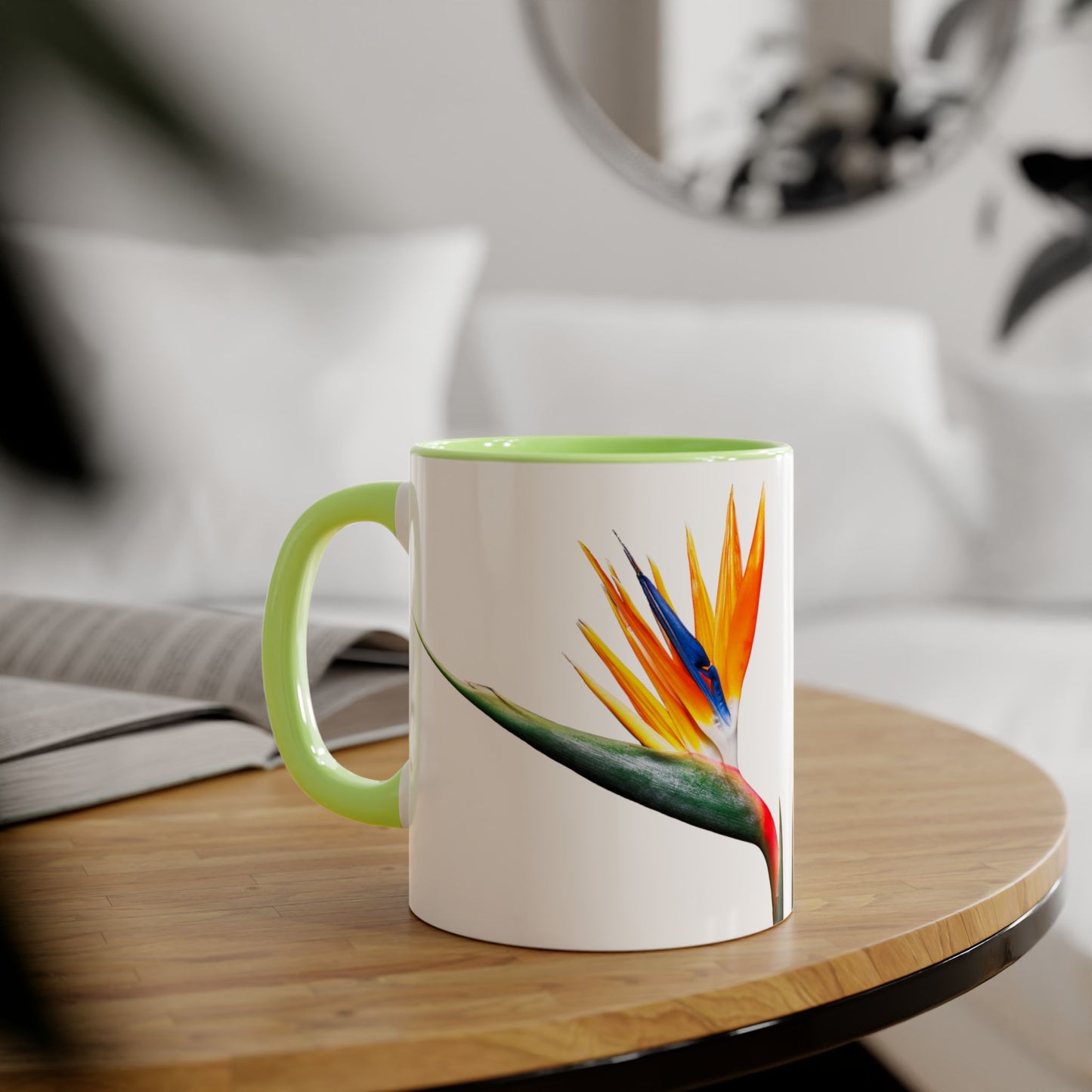Vibrant Tropical Accent Mug, Coffee Lover Gift, Unique Floral Design, Home Decor, Perfect for Birthdays, Housewarming, San Francisco Style