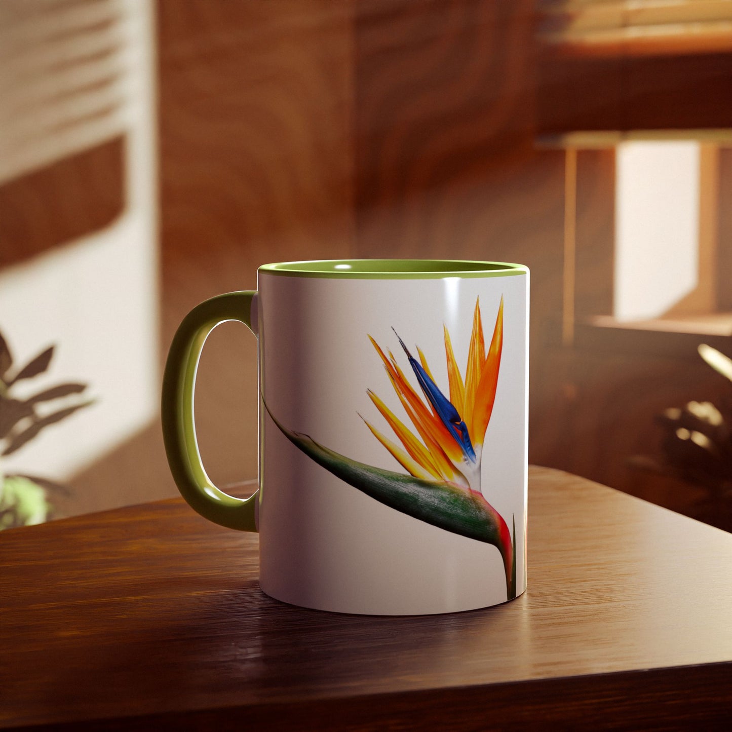 Vibrant Tropical Accent Mug, Coffee Lover Gift, Unique Floral Design, Home Decor, Perfect for Birthdays, Housewarming, San Francisco Style