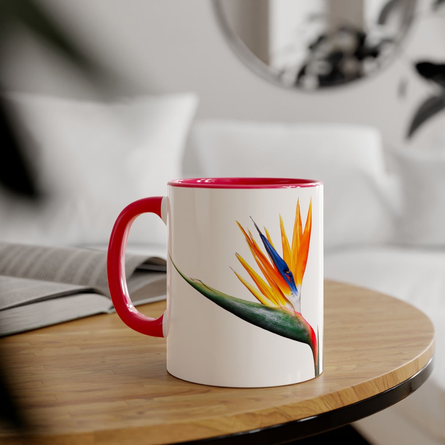 Vibrant Tropical Accent Mug, Coffee Lover Gift, Unique Floral Design, Home Decor, Perfect for Birthdays, Housewarming, San Francisco Style
