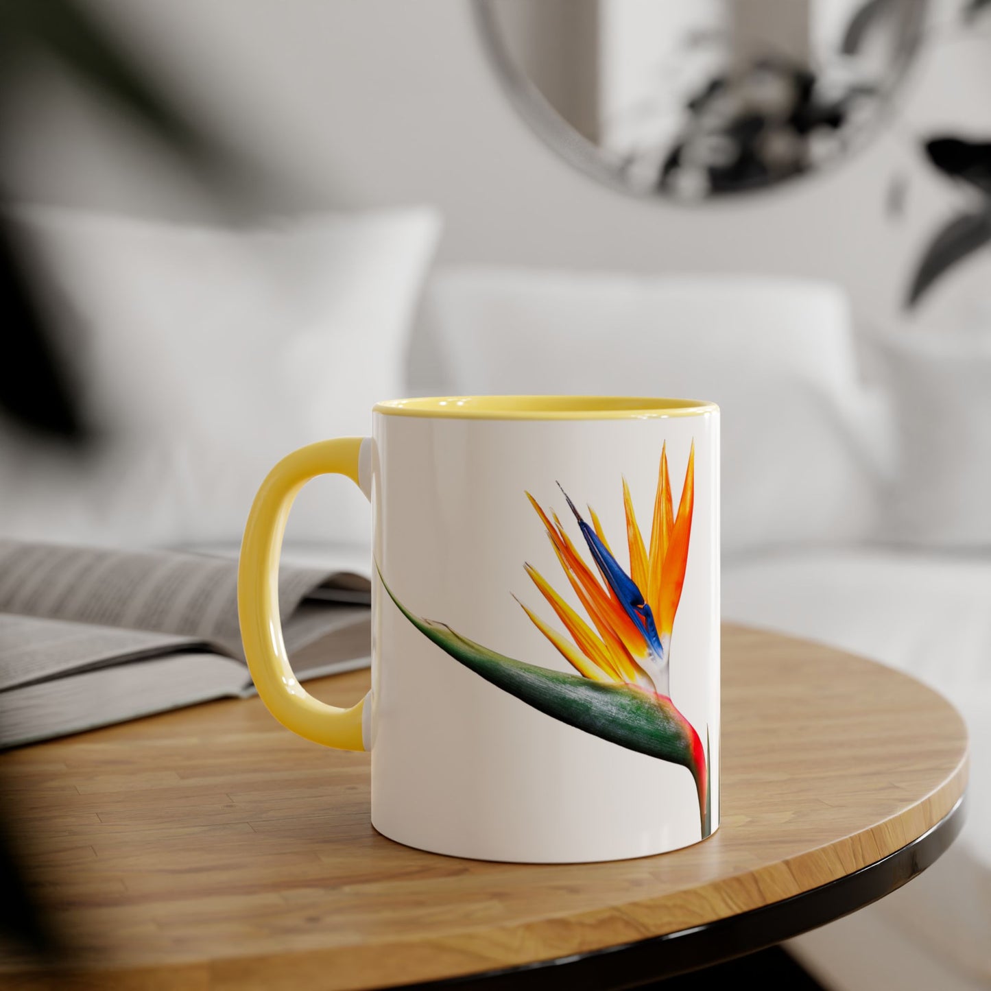 Vibrant Tropical Accent Mug, Coffee Lover Gift, Unique Floral Design, Home Decor, Perfect for Birthdays, Housewarming, San Francisco Style